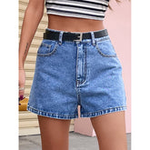 Short en jean taille haute amincissant droit pantalon ample sans ceinture